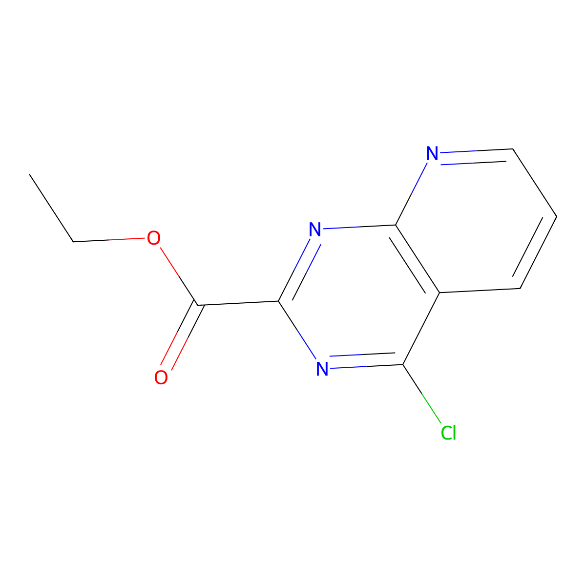 Ethyl 4-chloropyrido[2,3-d]pyrimidine-2-carboxylate molecular structure, CAS 1286330-18-4
