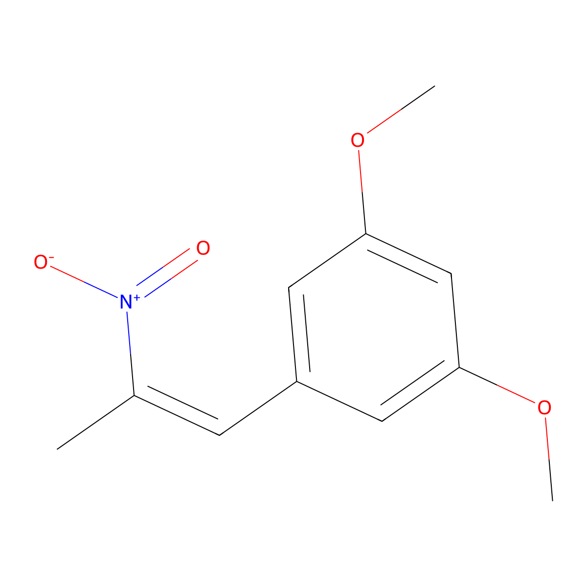 (E)-1,3-Dimethoxy-5-(2-nitroprop-1-en-1-yl)benzene molecular structure, CAS 128638-55-1