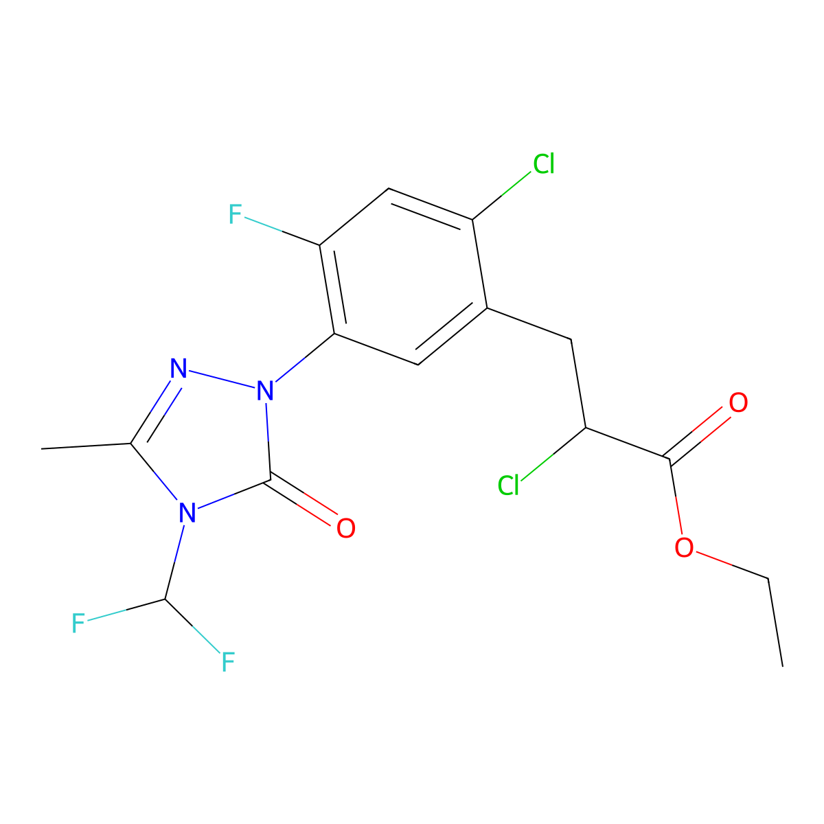 Carfentrazone-ethyl molecular structure, CAS 128639-02-1