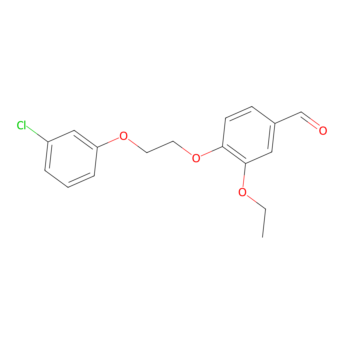 4-[2-(3-Chlorophenoxy)ethoxy]-3-ethoxybenzaldehyde molecular structure, CAS 1286429-98-8