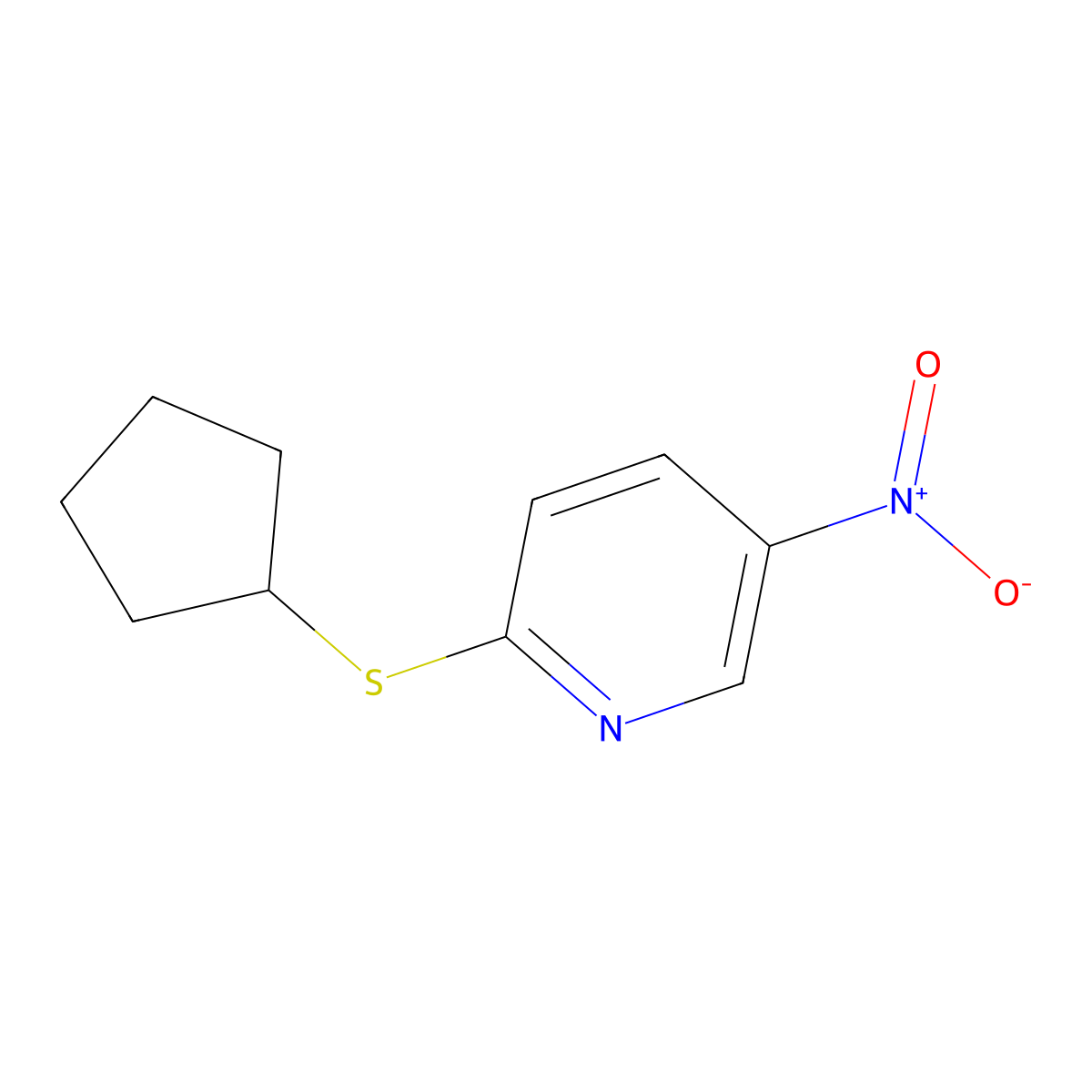 2-(Cyclopentylsulfanyl)-5-nitropyridine molecular structure, CAS 1286464-64-9