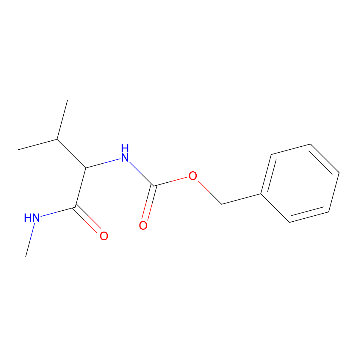 (S)-Benzyl (3-methyl-1-(methylamino)-1-oxobutan-2-yl)carbamate molecular structure, CAS 128647-50-7