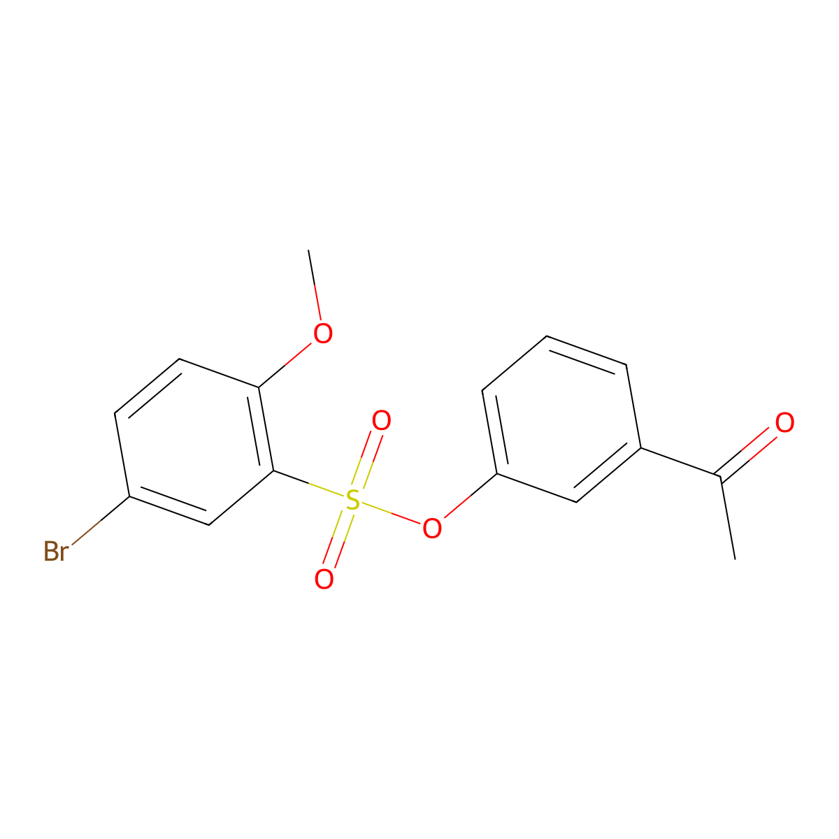 3-Acetylphenyl 5-bromo-2-methoxybenzene-1-sulfonate molecular structure, CAS 1286502-79-1