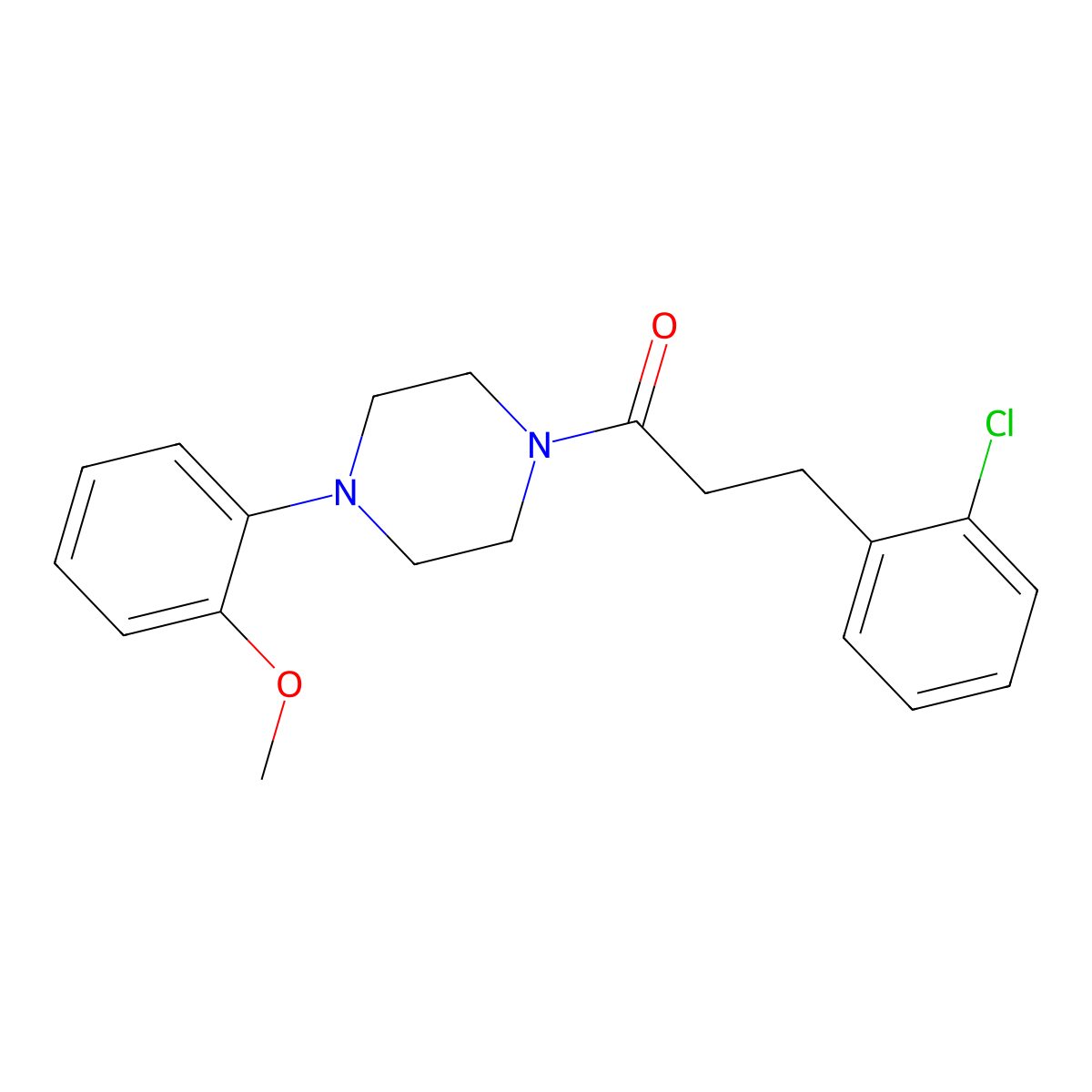 3-(2-Chlorophenyl)-1-[4-(2-methoxyphenyl)piperazin-1-yl]propan-1-one molecular structure, CAS 1286520-70-4