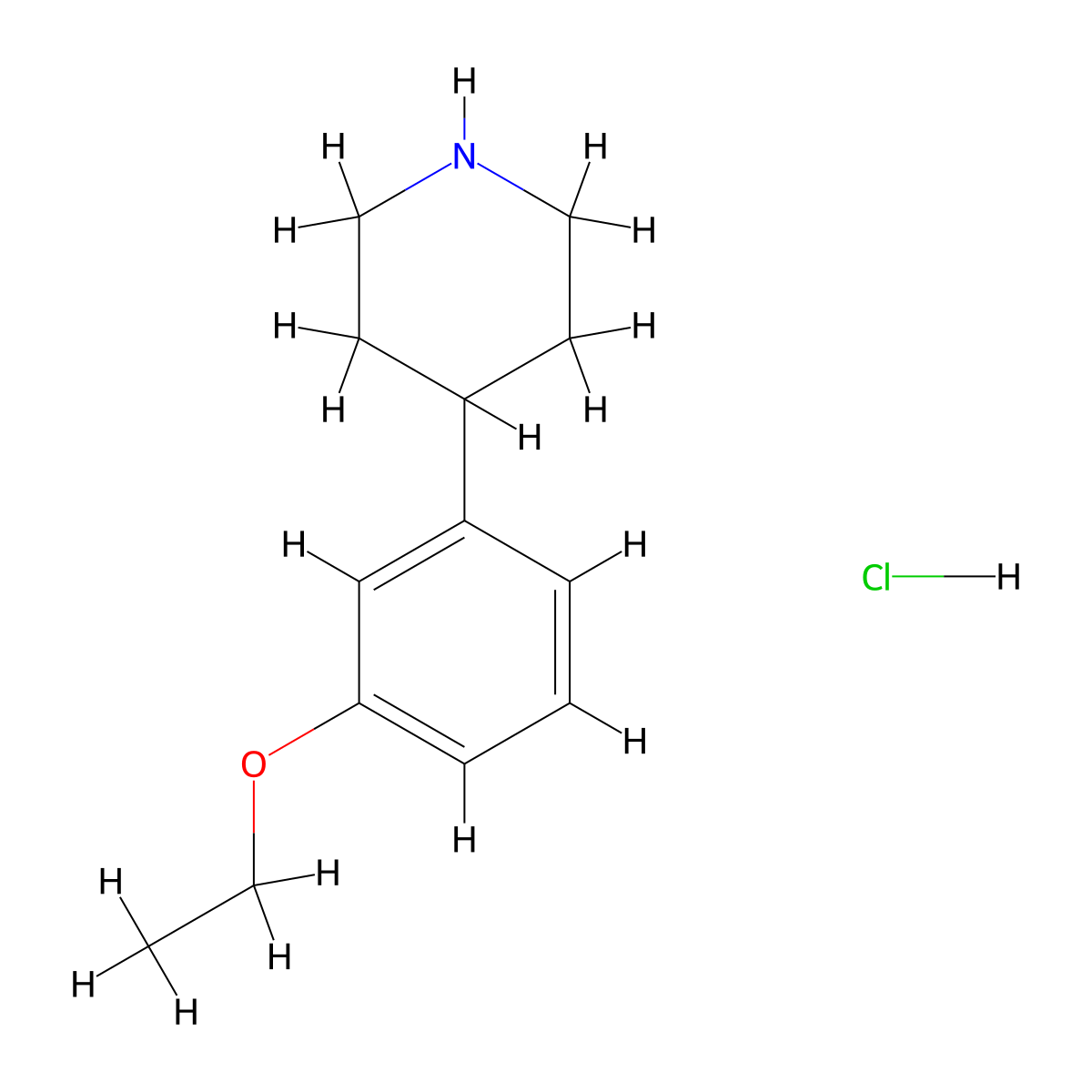 4-(3-Ethoxyphenyl)piperidine hydrochloride molecular structure, CAS 1286531-22-3