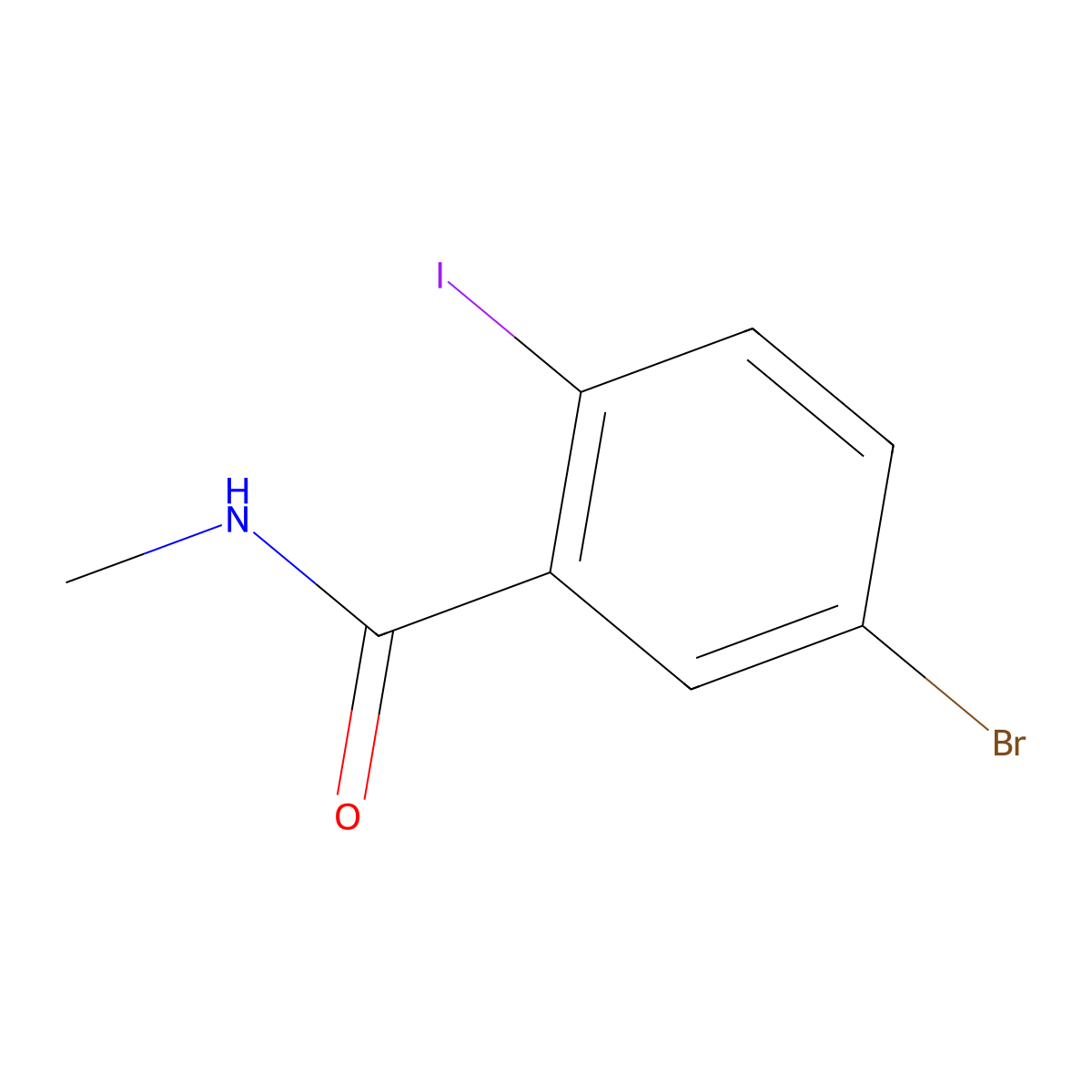 5-bromo-2-iodo-N-methylbenzamide molecular structure, CAS 1286625-32-8
