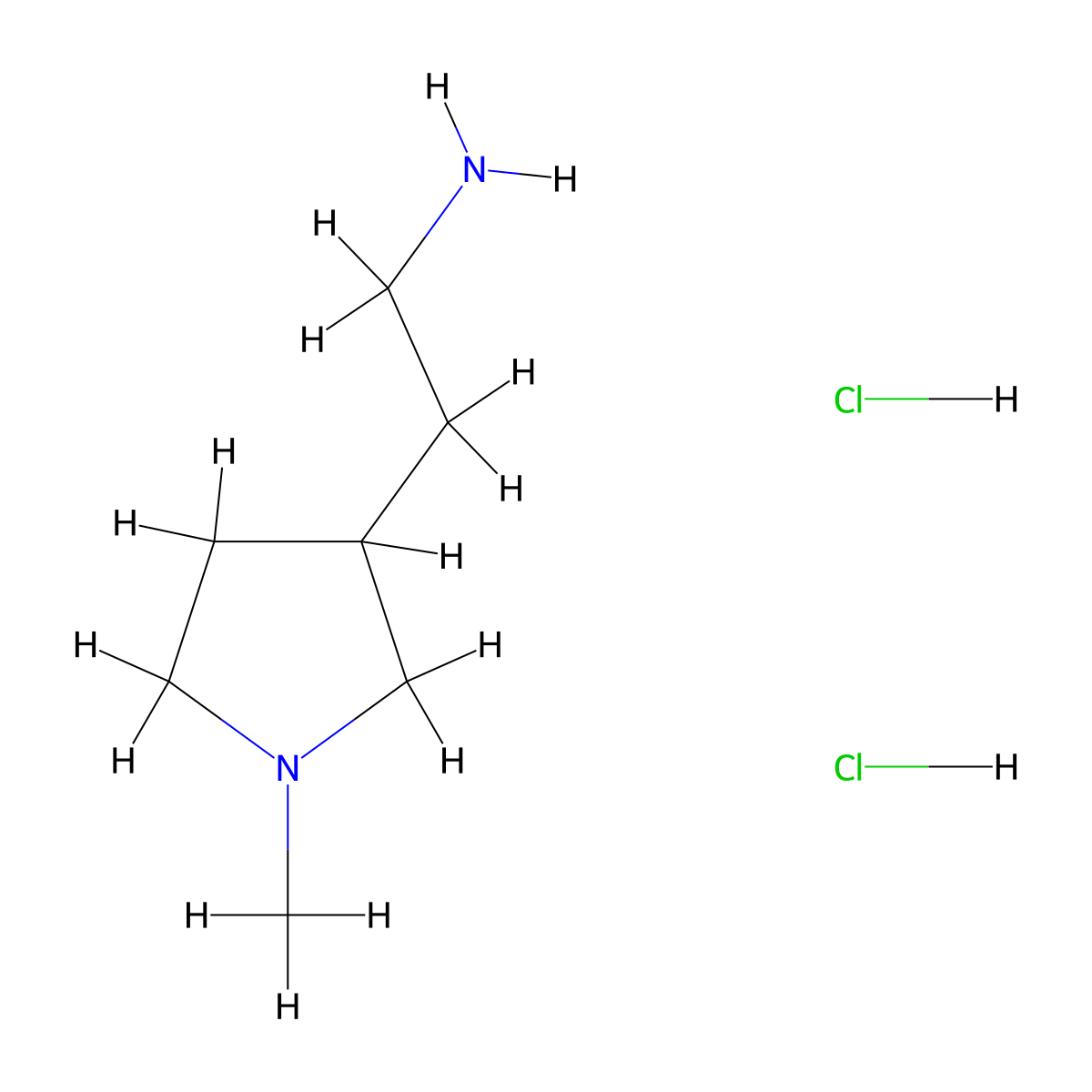 2-(1-Methylpyrrolidin-3-yl)ethan-1-amine dihydrochloride molecular structure, CAS 1286628-31-6