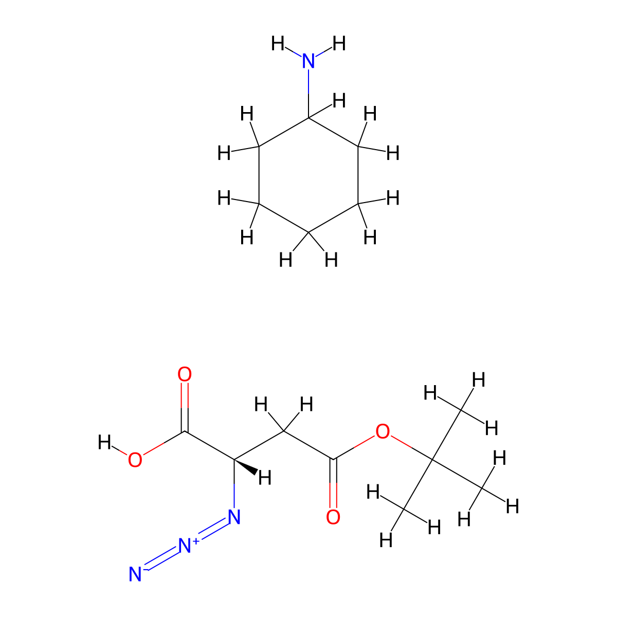 (S)-2-Azido-4-(tert-butoxy)-4-oxobutanoic acid cyclohexanamine molecular structure, CAS 1286670-80-1