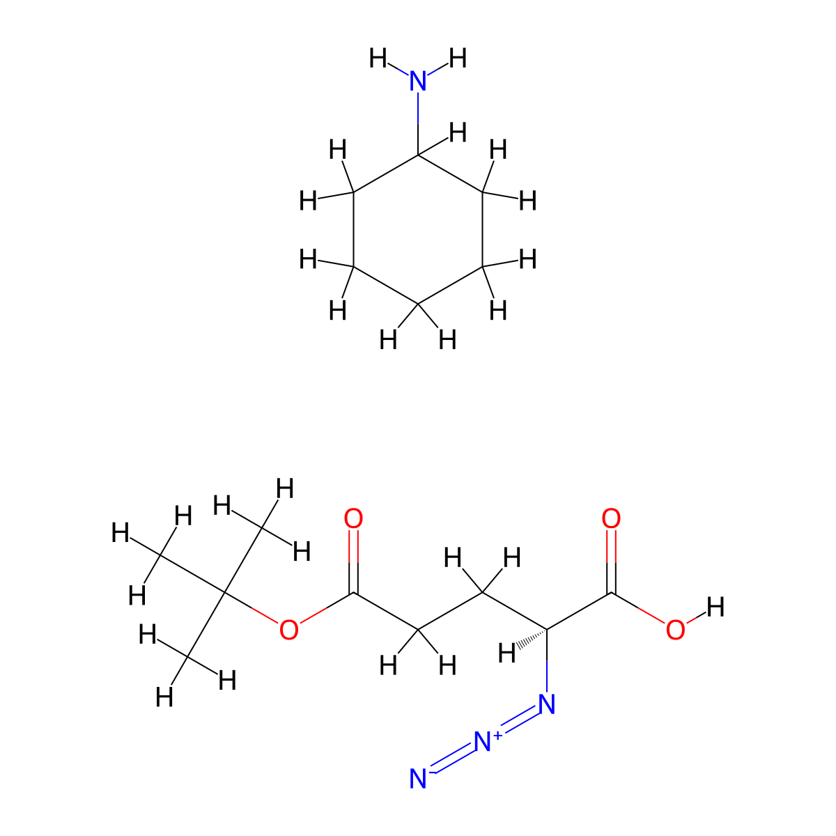 L-azidoglutamic acid mono-tert-butyl ester CHA salt molecular structure, CAS 1286670-81-2