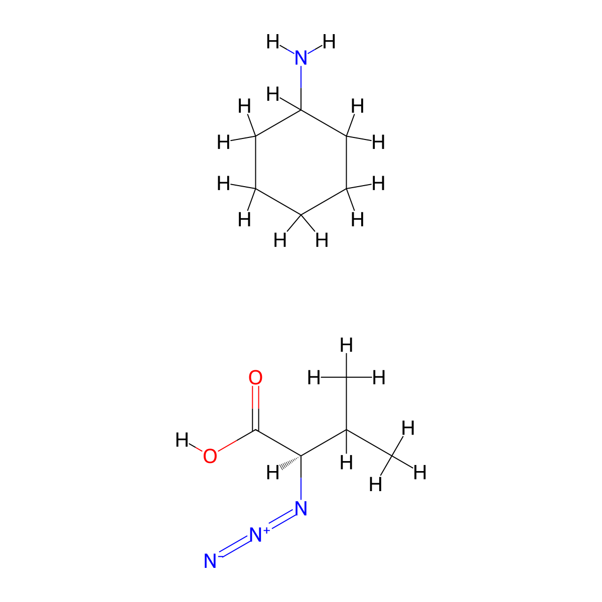 D-azidovaline CHA salt molecular structure, CAS 1286670-83-4