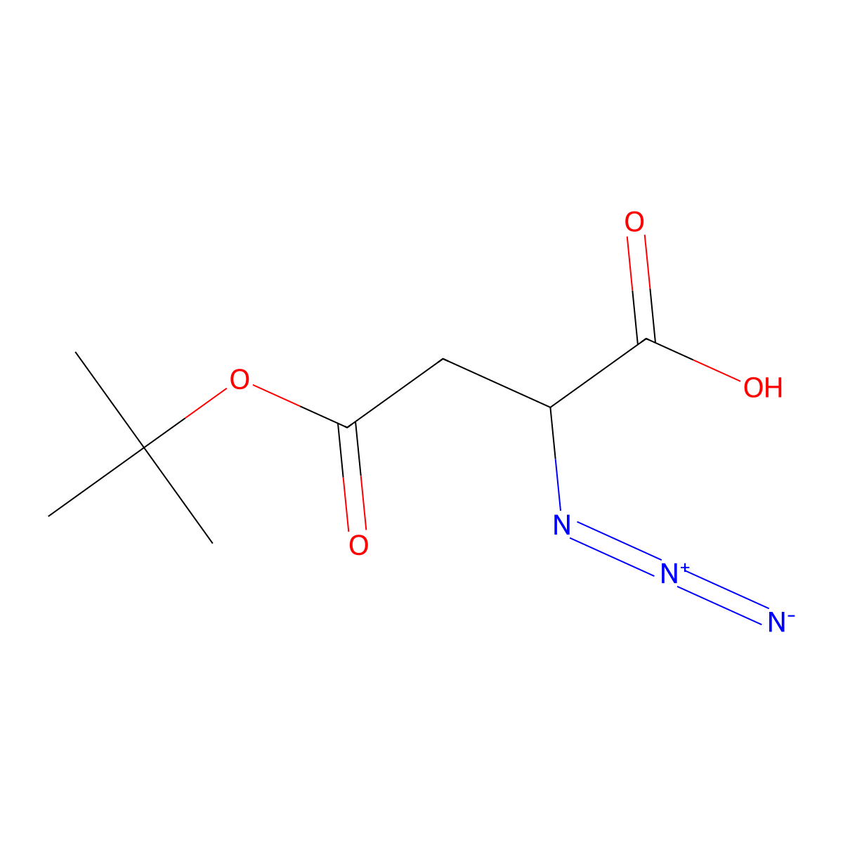 (R)-2-Azido-4-(tert-butoxy)-4-oxobutanoic acid molecular structure, CAS 1286670-99-2