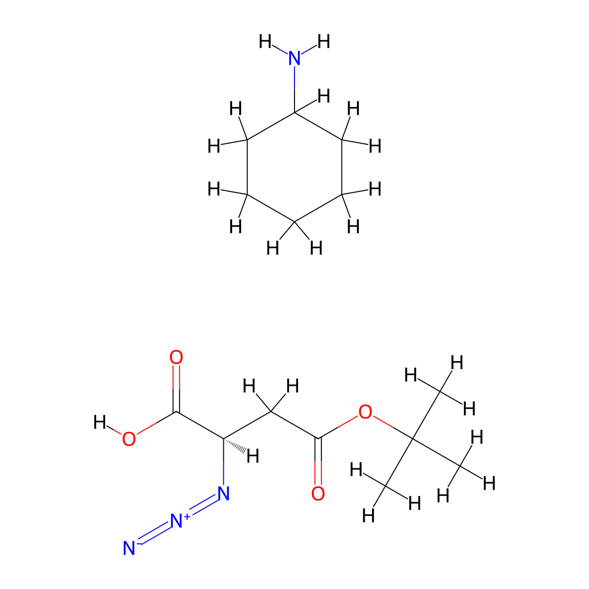 D-azidoaspartic acid mono-tert-butyl ester CHA salt molecular structure, CAS 1286671-00-8