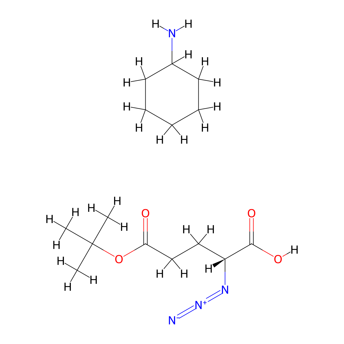 D-azidoglutamic acid mono-tert-butyl ester CHA salt molecular structure, CAS 1286671-05-3