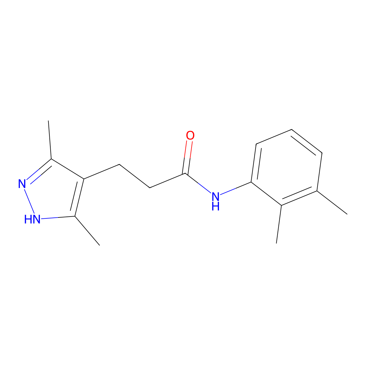 3-(3,5-dimethyl-1H-pyrazol-4-yl)-N-(2,3-dimethylphenyl)propanamide molecular structure, CAS 1286695-13-3