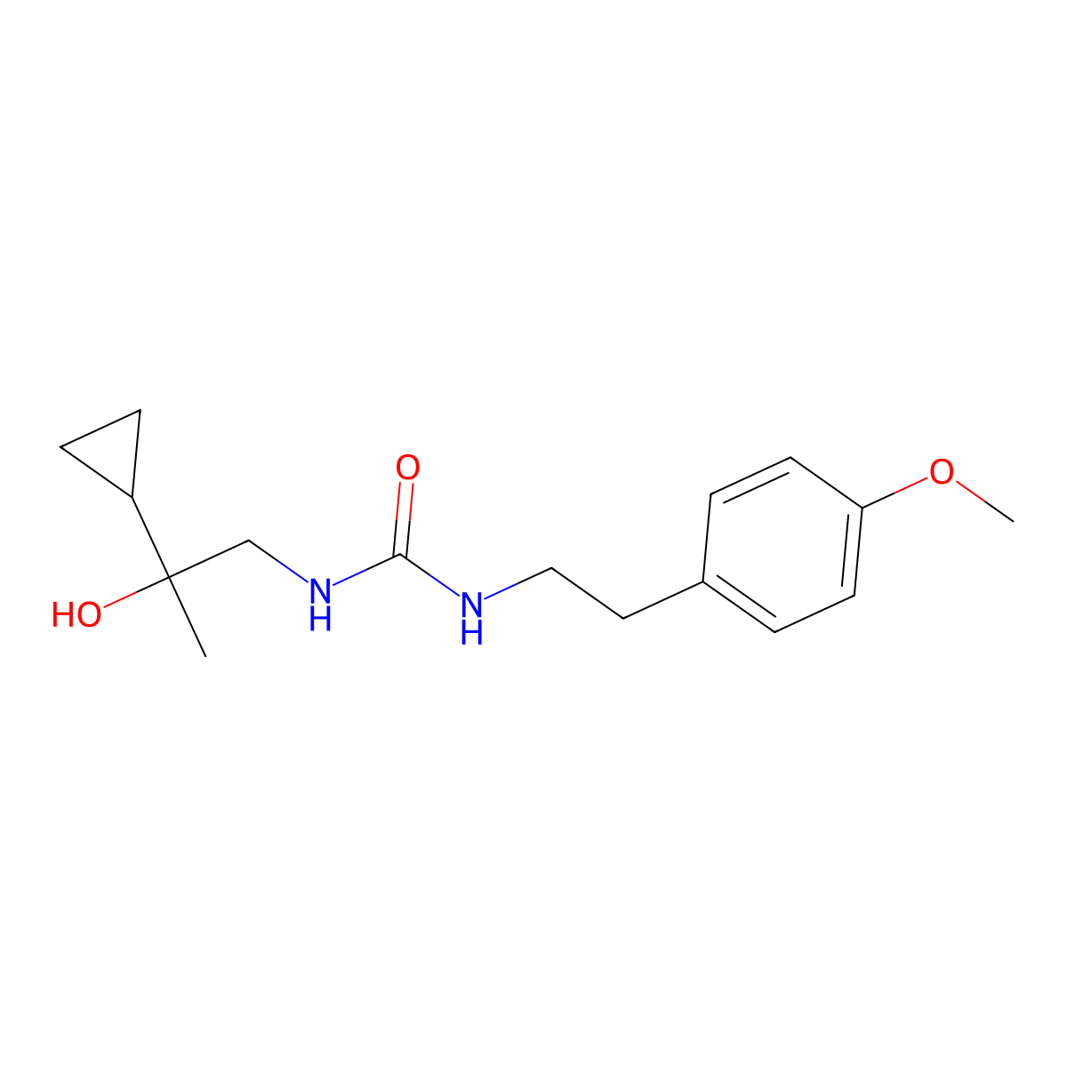1-(2-Cyclopropyl-2-hydroxypropyl)-3-(4-methoxyphenethyl)urea molecular structure, CAS 1286695-22-4