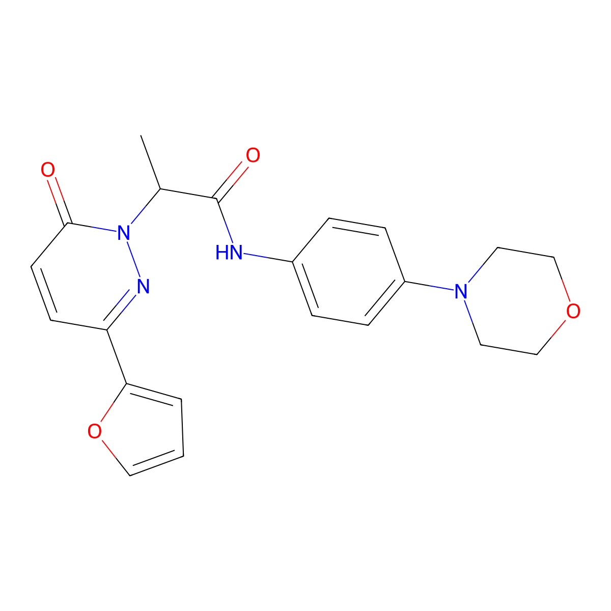 2-(3-(furan-2-yl)-6-oxopyridazin-1(6H)-yl)-N-(4-morpholinophenyl)propanamide molecular structure, CAS 1286695-23-5