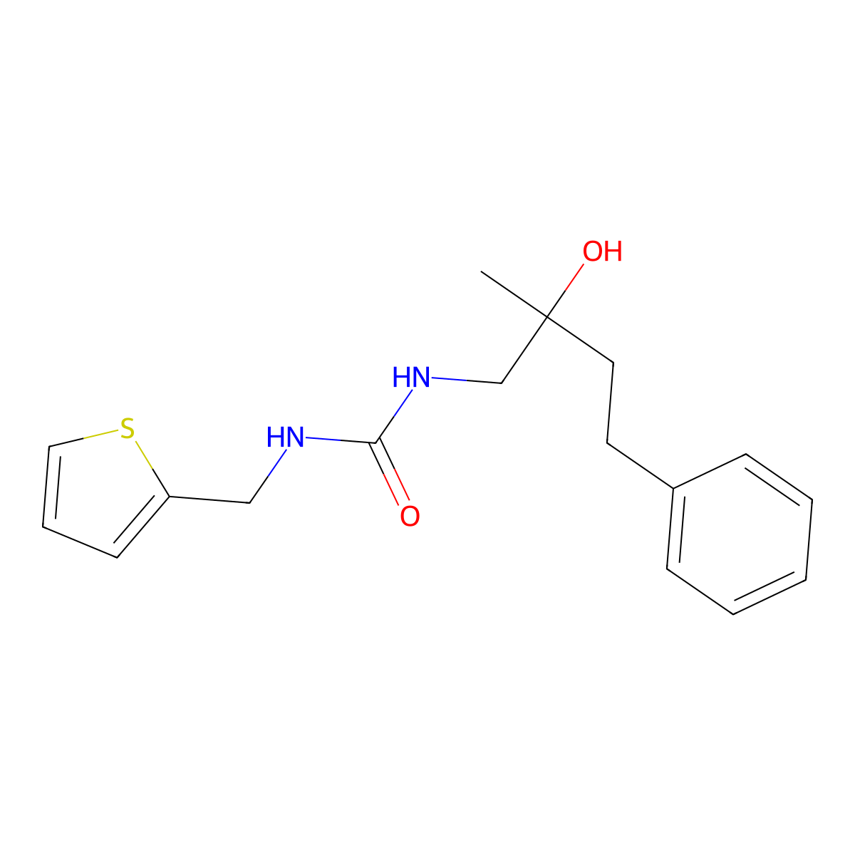 1-(2-Hydroxy-2-methyl-4-phenylbutyl)-3-(thiophen-2-ylmethyl)urea molecular structure, CAS 1286695-26-8