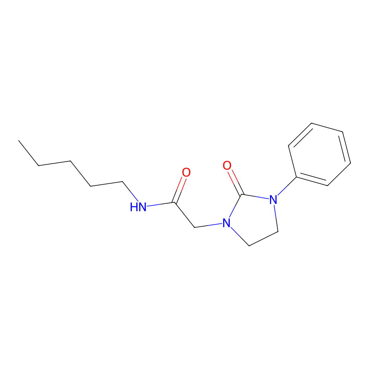 2-(2-oxo-3-phenylimidazolidin-1-yl)-N-pentylacetamide molecular structure, CAS 1286695-34-8