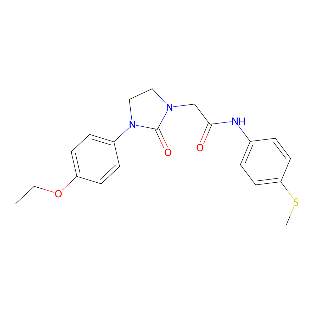 2-(3-(4-ethoxyphenyl)-2-oxoimidazolidin-1-yl)-N-(4-(methylthio)phenyl)acetamide molecular structure, CAS 1286695-37-1