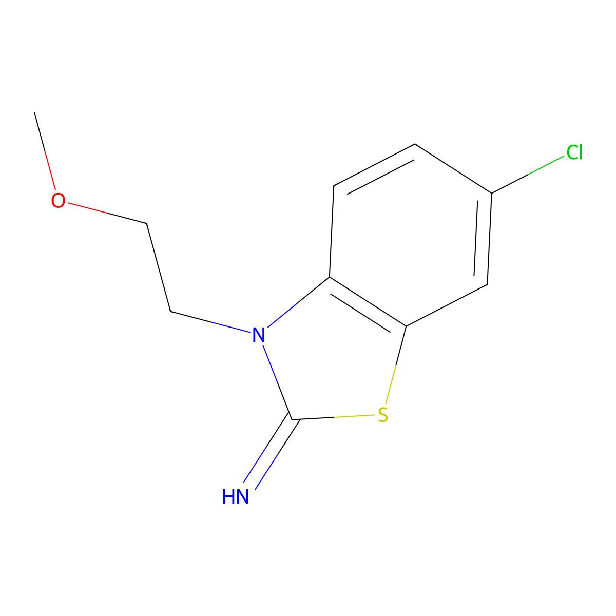 6-chloro-3-(2-methoxyethyl)benzo[d]thiazol-2(3H)-imine molecular structure, CAS 1286695-41-7