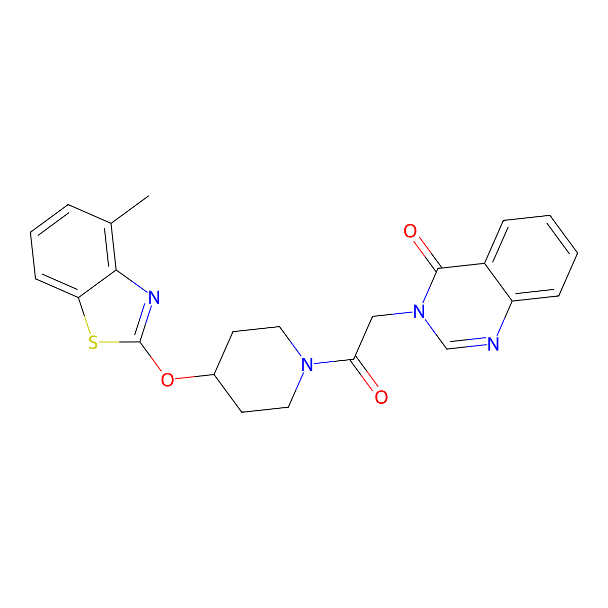 3-(2-(4-((4-methylbenzo[d]thiazol-2-yl)oxy)piperidin-1-yl)-2-oxoethyl)quinazolin-4(3H)-one molecular structure, CAS 1286695-49-5