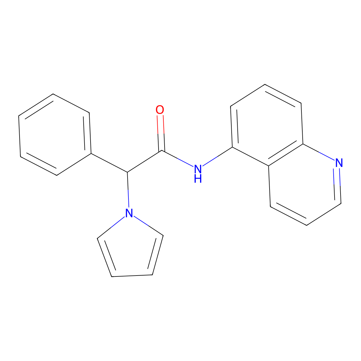 2-phenyl-2-(1H-pyrrol-1-yl)-N-(quinolin-5-yl)acetamide molecular structure, CAS 1286695-53-1