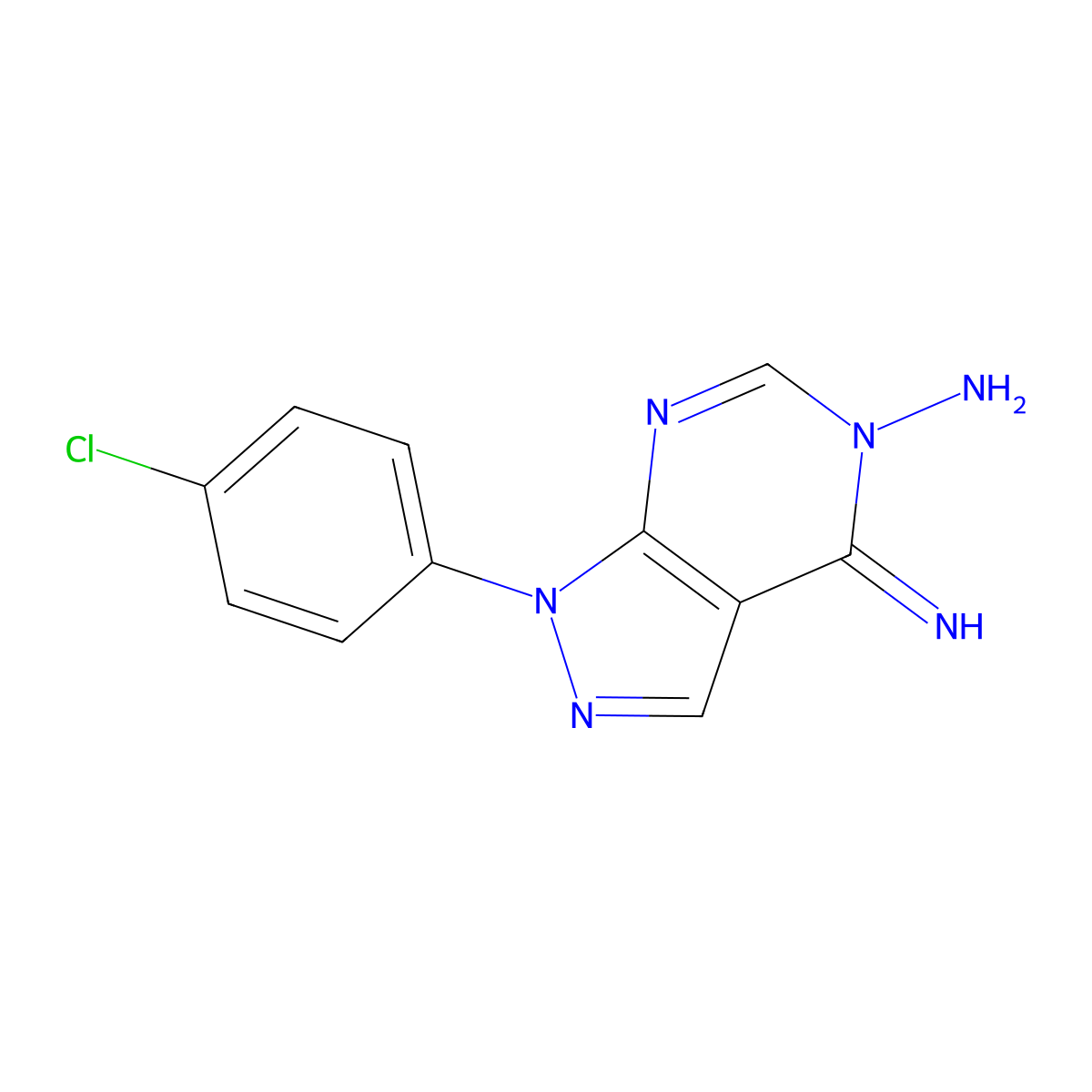 1-(4-Chlorophenyl)-4-imino-1H-pyrazolo[3,4-d]pyrimidin-5(4H)-amine molecular structure, CAS 1286695-55-3