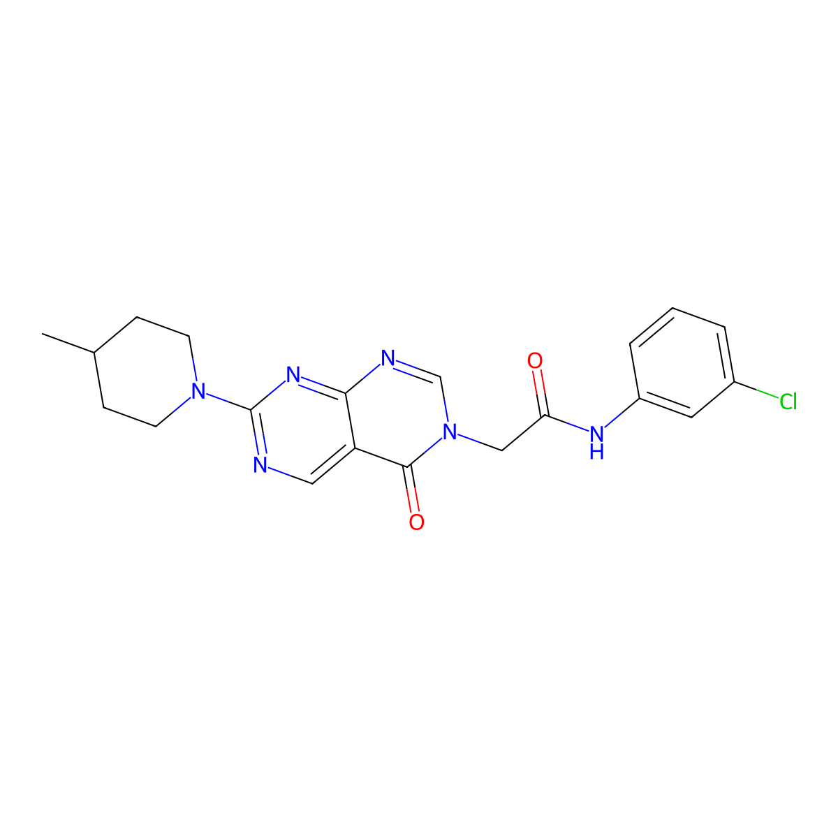 N-(3-chlorophenyl)-2-[7-(4-methylpiperidin-1-yl)-4-oxo-3H,4H-pyrimido[4,5-d][1,3]diazin-3-yl]acetamide molecular structure, CAS 1286695-58-6