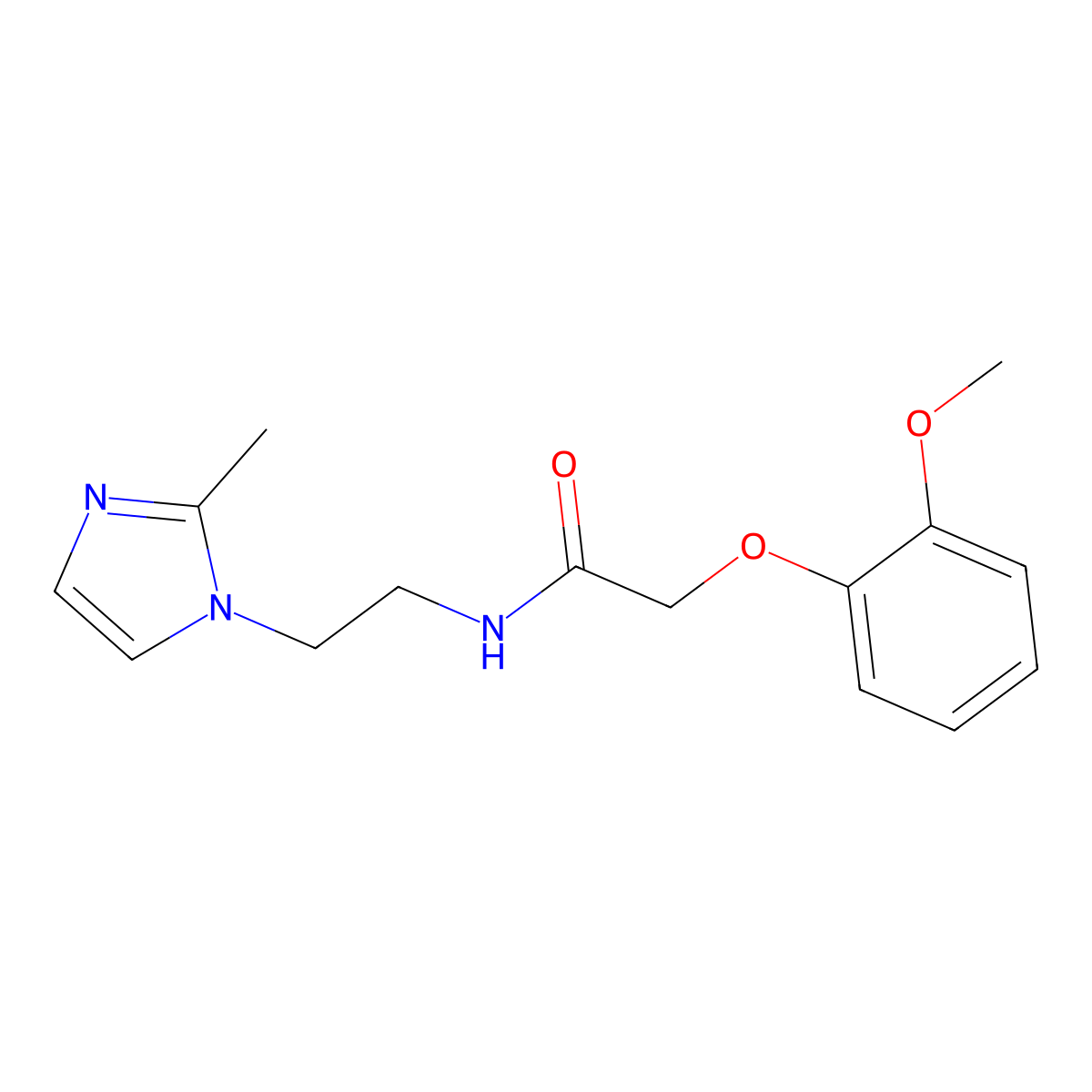 2-(2-methoxyphenoxy)-N-[2-(2-methyl-1H-imidazol-1-yl)ethyl]acetamide molecular structure, CAS 1286695-72-4