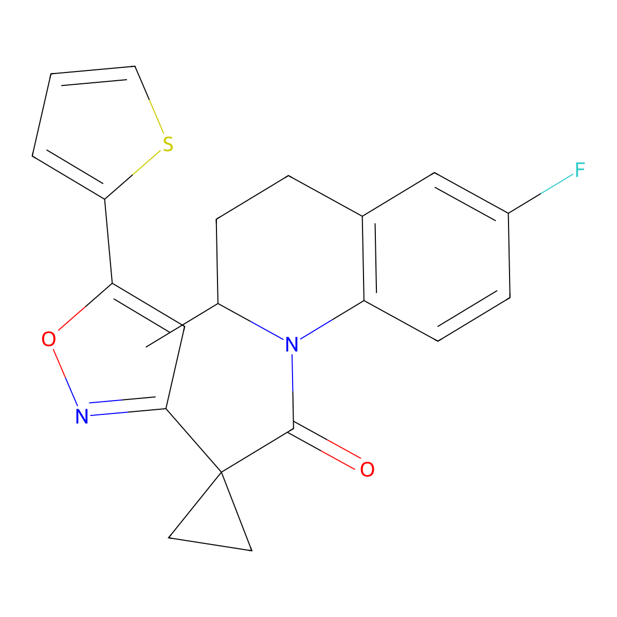 (6-fluoro-2-methyl-3,4-dihydroquinolin-1(2H)-yl)(1-(5-(thiophen-2-yl)isoxazol-3-yl)cyclopropyl)methanone molecular structure, CAS 1286695-88-2