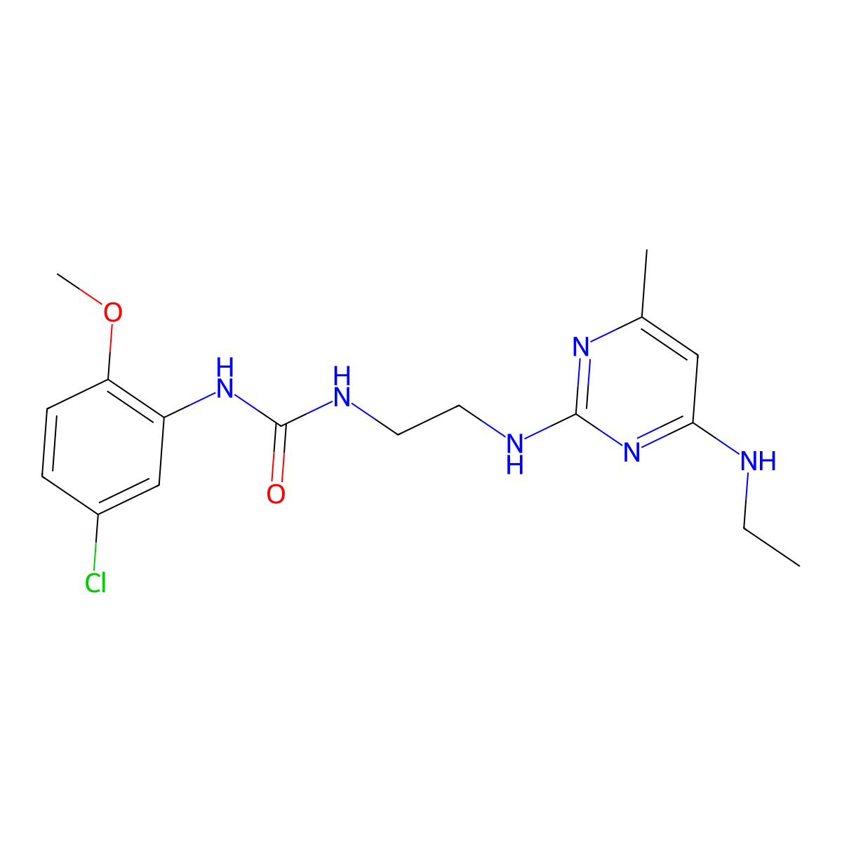 1-(5-Chloro-2-methoxyphenyl)-3-(2-{[4-(ethylamino)-6-methylpyrimidin-2-yl]amino}ethyl)urea molecular structure, CAS 1286696-68-1