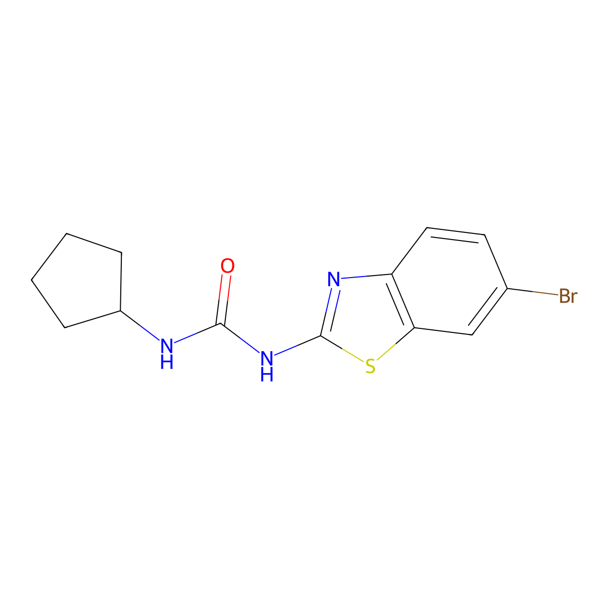 1-(6-Bromobenzo[d]thiazol-2-yl)-3-cyclopentylurea molecular structure, CAS 1286696-75-0