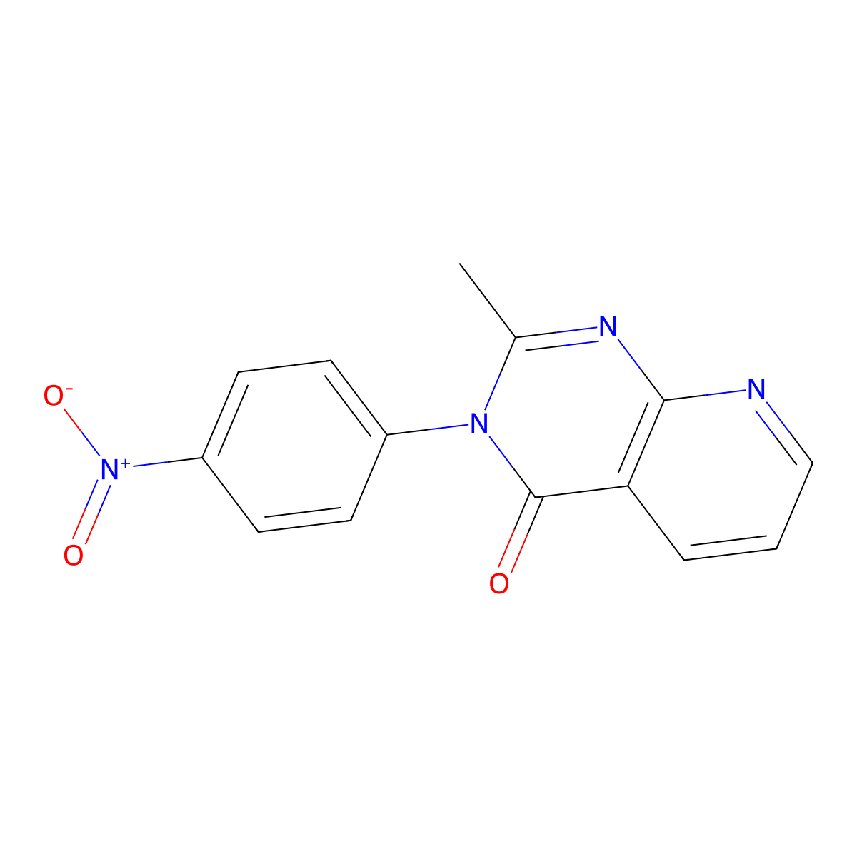 2-methyl-3-(4-nitrophenyl)pyrido[2,3-d]pyrimidin-4(3H)-one molecular structure, CAS 1286696-96-5