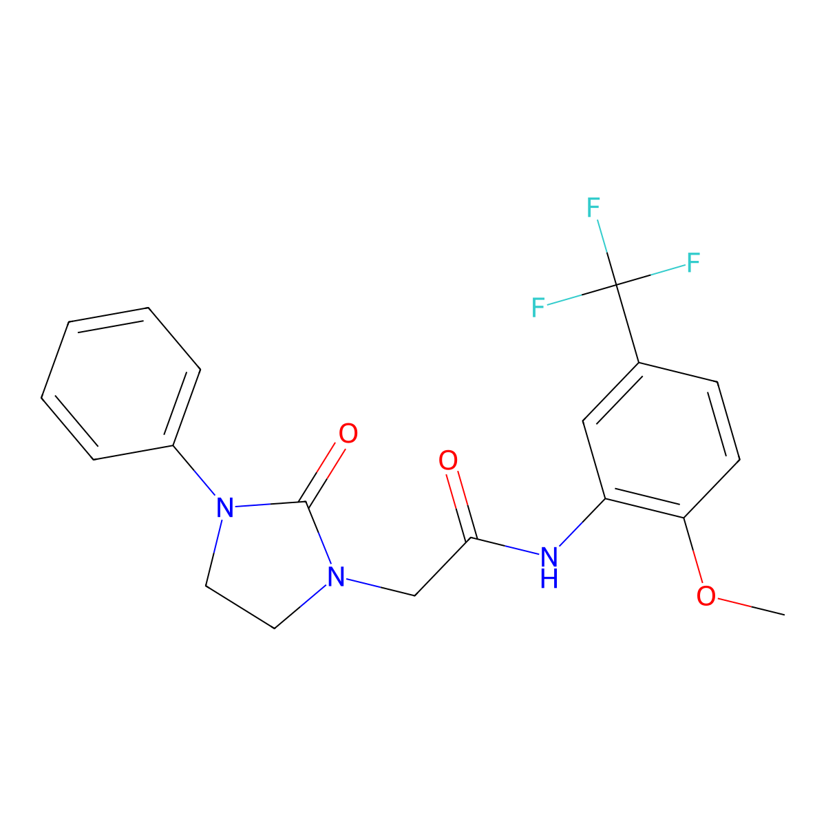 N-[2-methoxy-5-(trifluoromethyl)phenyl]-2-(2-oxo-3-phenylimidazolidin-1-yl)acetamide molecular structure, CAS 1286697-03-7