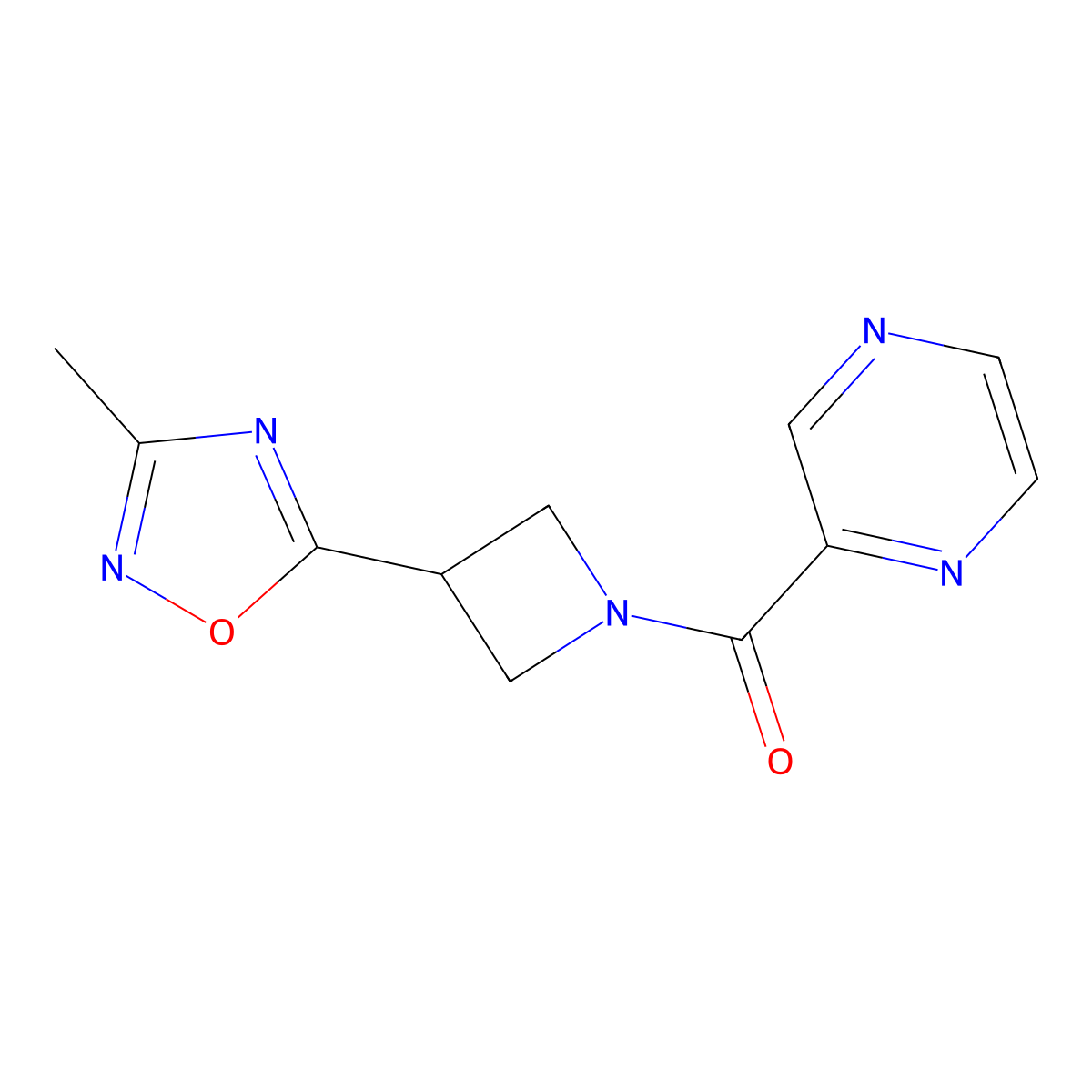 (3-(3-Methyl-1,2,4-oxadiazol-5-yl)azetidin-1-yl)(pyrazin-2-yl)methanone molecular structure, CAS 1286697-11-7