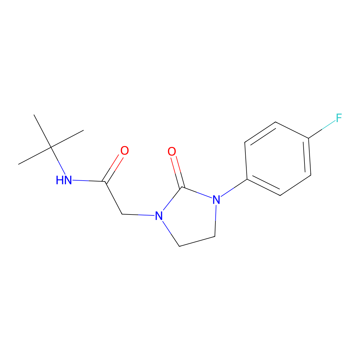 N-(tert-butyl)-2-(3-(4-fluorophenyl)-2-oxoimidazolidin-1-yl)acetamide molecular structure, CAS 1286697-16-2