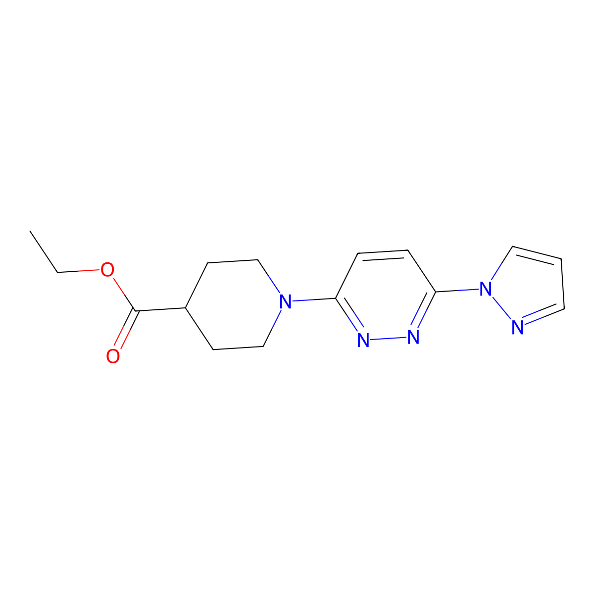 ethyl 1-(6-(1H-pyrazol-1-yl)pyridazin-3-yl)piperidine-4-carboxylate molecular structure, CAS 1286697-22-0