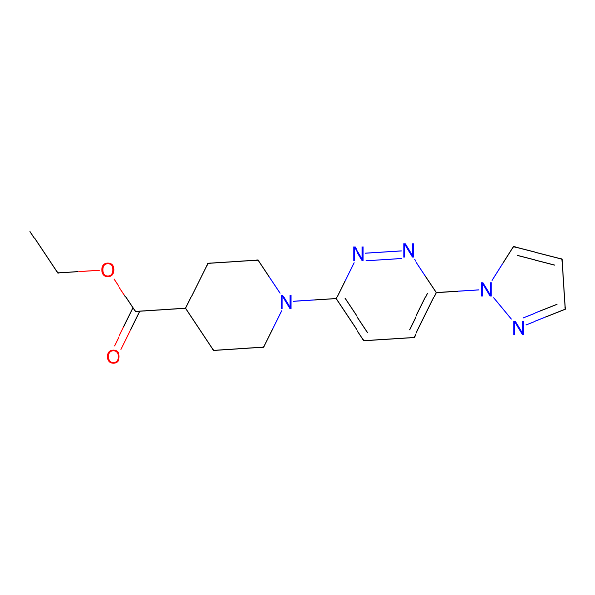 ethyl 1-(6-(1H-pyrazol-1-yl)pyridazin-3-yl)piperidine-4-carboxylate molecular structure, CAS 1286697-22-0