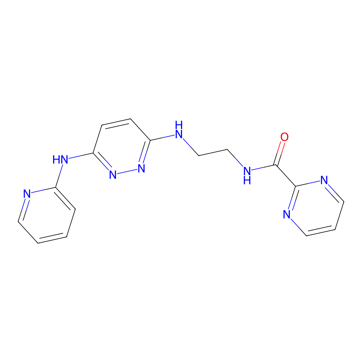 N-[2-({6-[(pyridin-2-yl)amino]pyridazin-3-yl}amino)ethyl]pyrimidine-2-carboxamide molecular structure, CAS 1286697-29-7