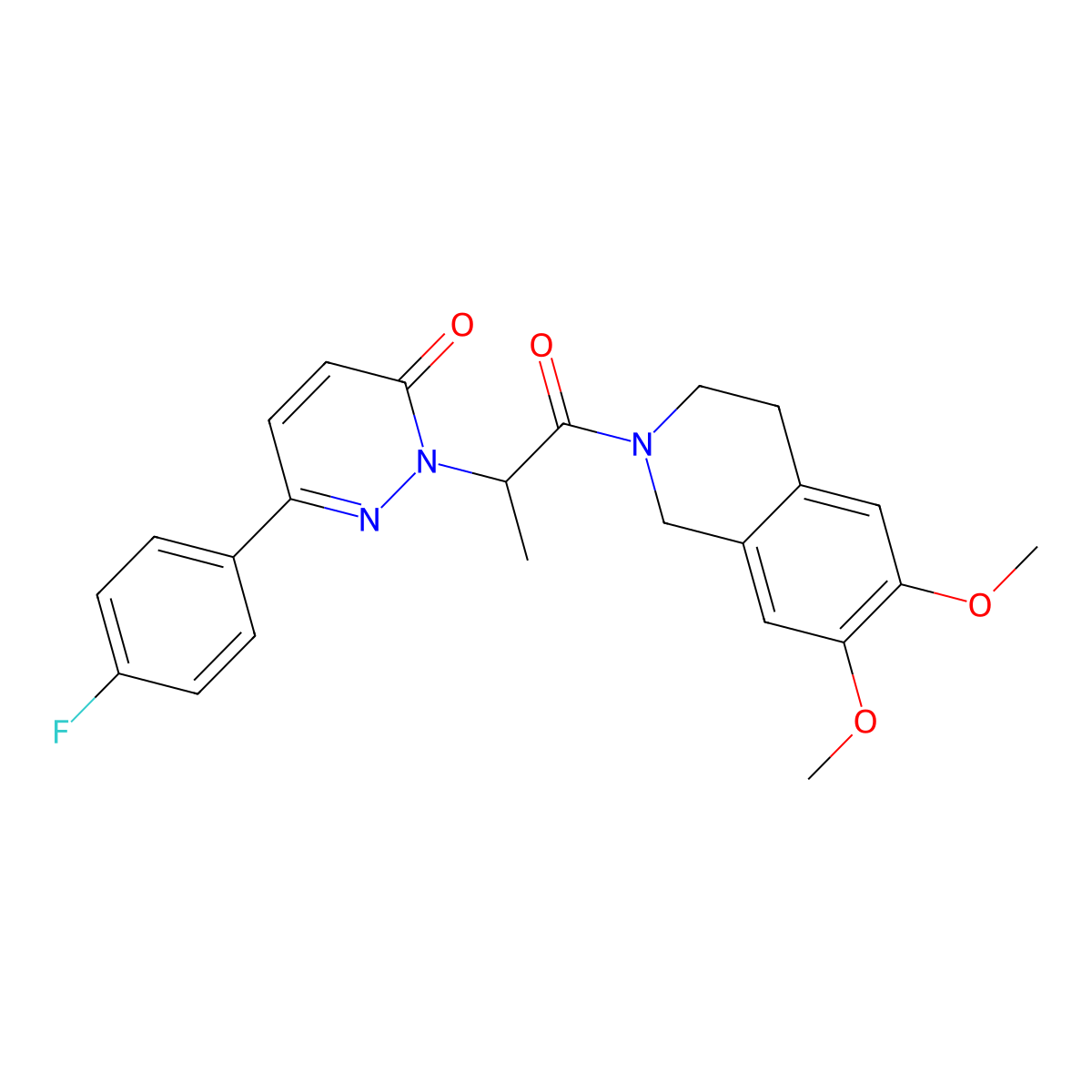 2-(1-(6,7-dimethoxy-3,4-dihydroisoquinolin-2(1H)-yl)-1-oxopropan-2-yl)-6-(4-fluorophenyl)pyridazin-3(2H)-one molecular structure, CAS 1286697-40-2