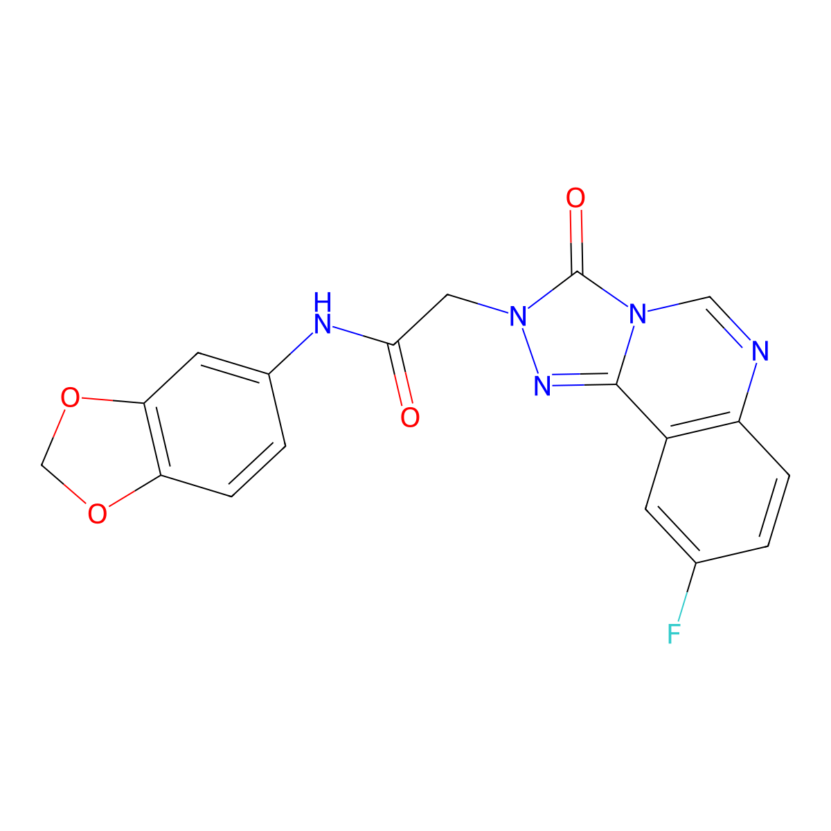 N-(2H-1,3-benzodioxol-5-yl)-2-{9-fluoro-3-oxo-2H,3H-[1,2,4]triazolo[4,3-c]quinazolin-2-yl}acetamide molecular structure, CAS 1286697-44-6