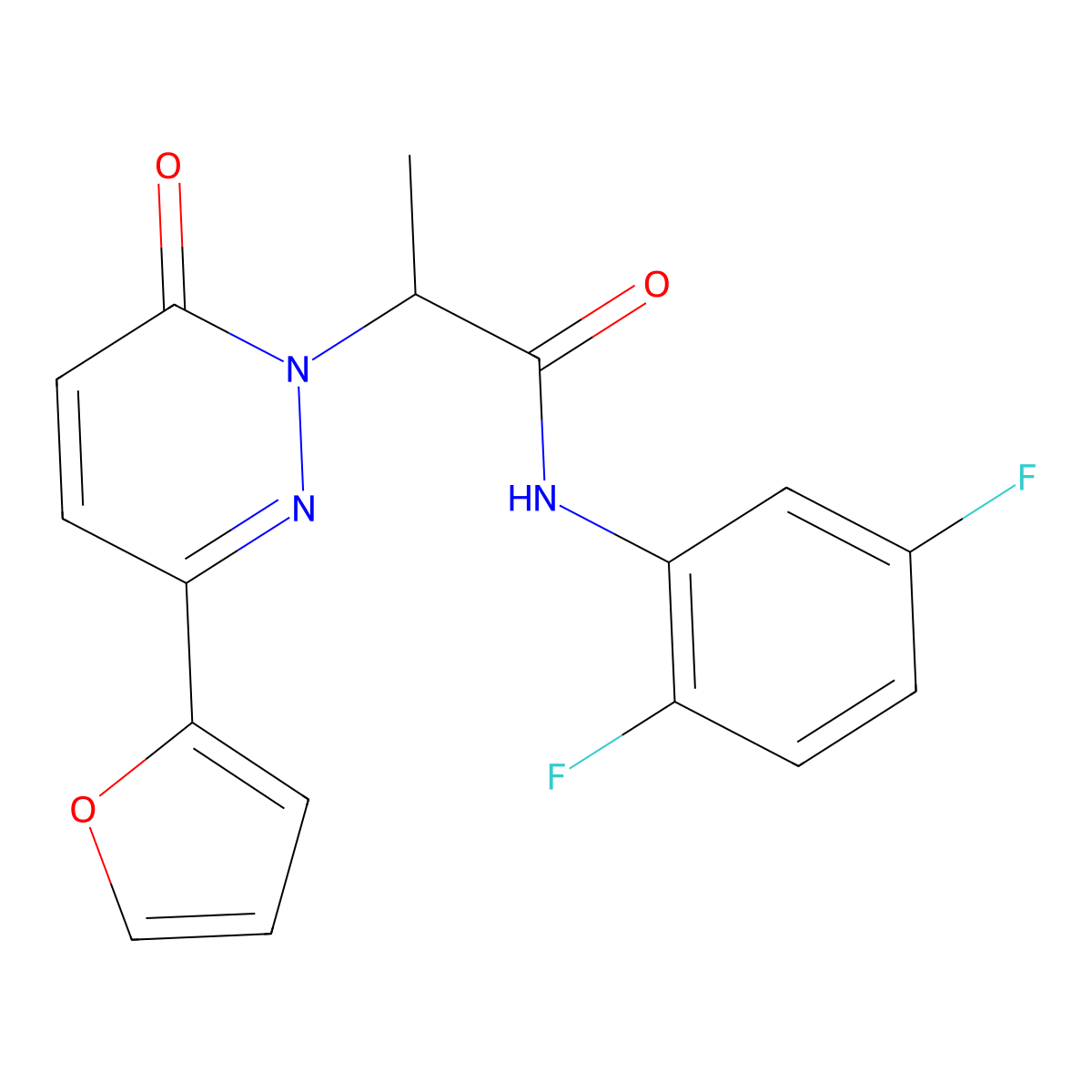 N-(2,5-difluorophenyl)-2-(3-(furan-2-yl)-6-oxopyridazin-1(6H)-yl)propanamide molecular structure, CAS 1286697-48-0