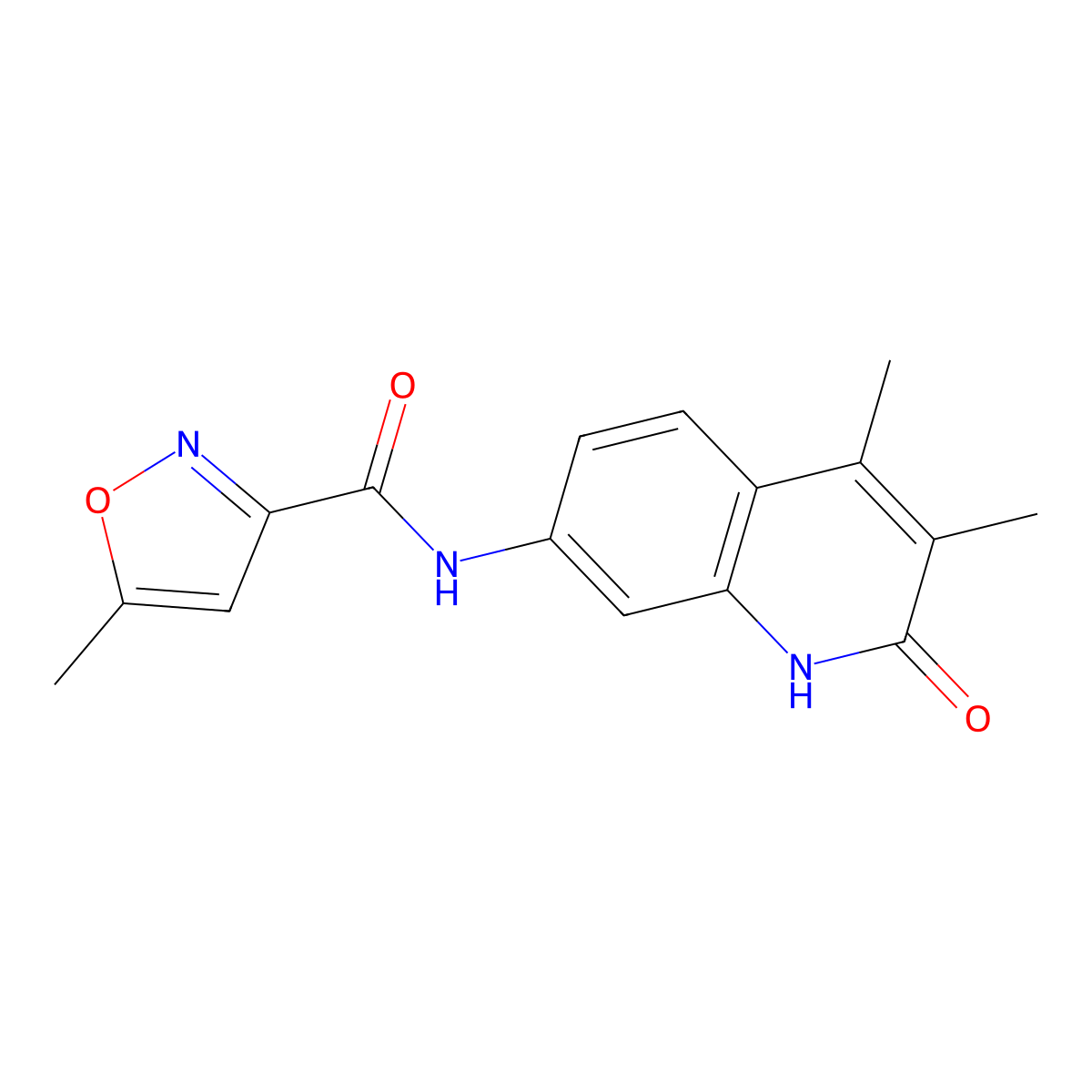 N-(3,4-dimethyl-2-oxo-1,2-dihydroquinolin-7-yl)-5-methylisoxazole-3-carboxamide molecular structure, CAS 1286697-49-1