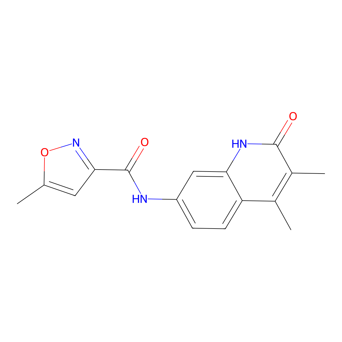 N-(3,4-dimethyl-2-oxo-1,2-dihydroquinolin-7-yl)-5-methylisoxazole-3-carboxamide molecular structure, CAS 1286697-49-1