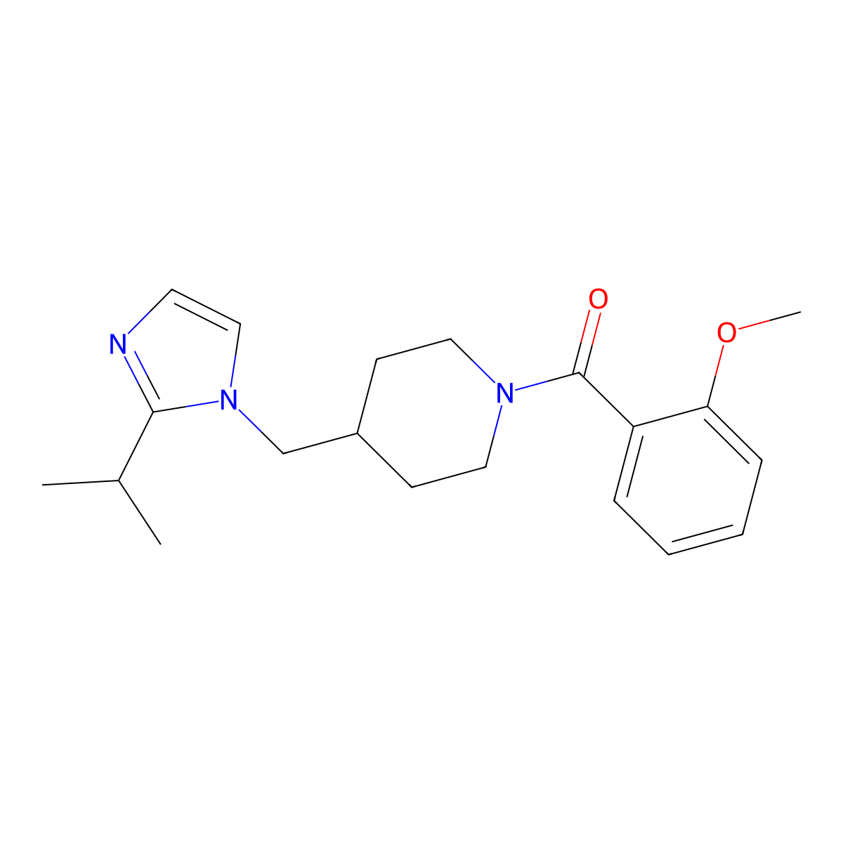 (4-((2-isopropyl-1H-imidazol-1-yl)methyl)piperidin-1-yl)(2-methoxyphenyl)methanone molecular structure, CAS 1286697-52-6
