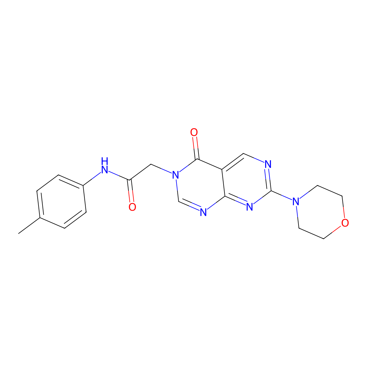 2-(7-morpholino-4-oxopyrimido[4,5-d]pyrimidin-3(4H)-yl)-N-(p-tolyl)acetamide molecular structure, CAS 1286697-57-1