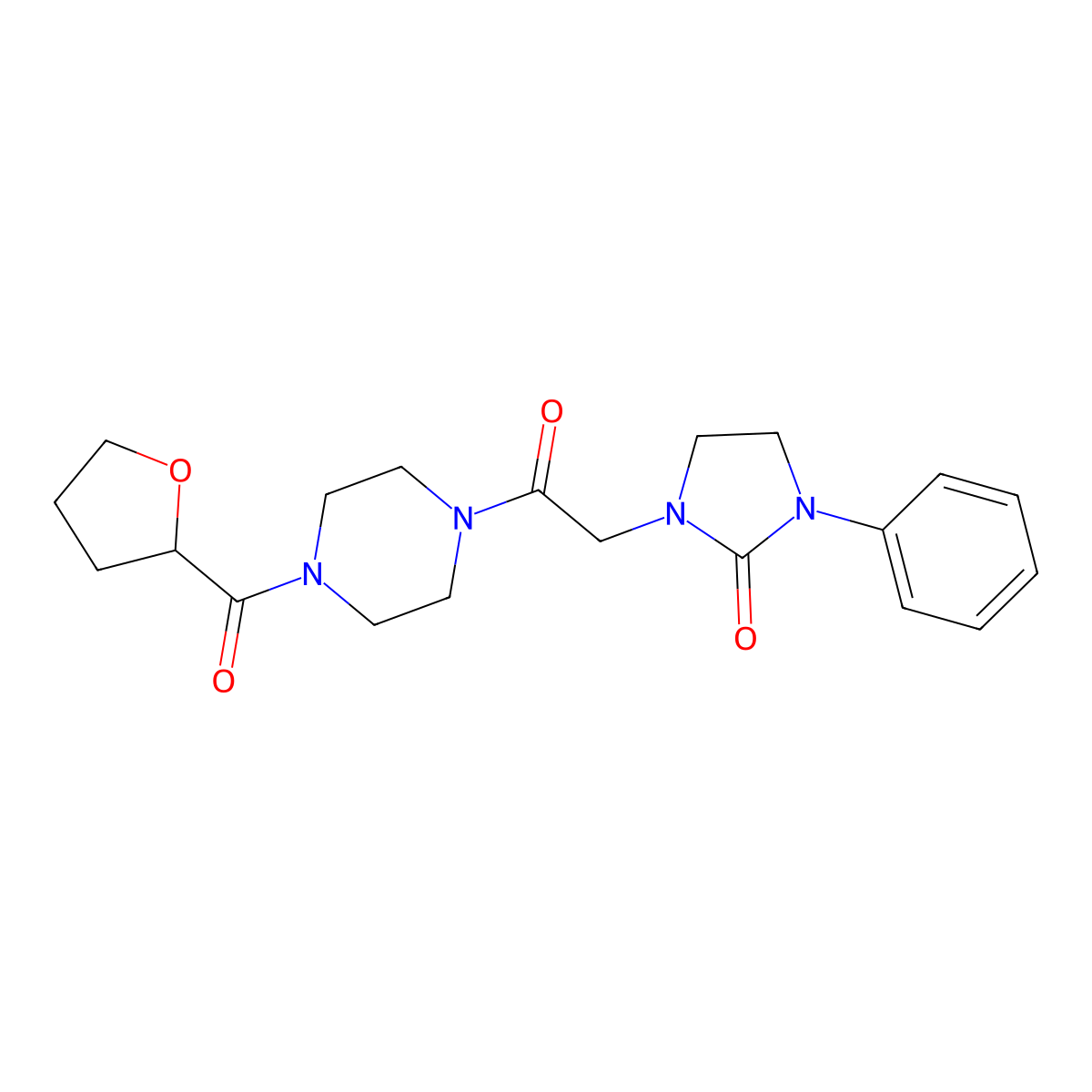 1-(2-Oxo-2-(4-(tetrahydrofuran-2-carbonyl)piperazin-1-yl)ethyl)-3-phenylimidazolidin-2-one molecular structure, CAS 1286697-61-7