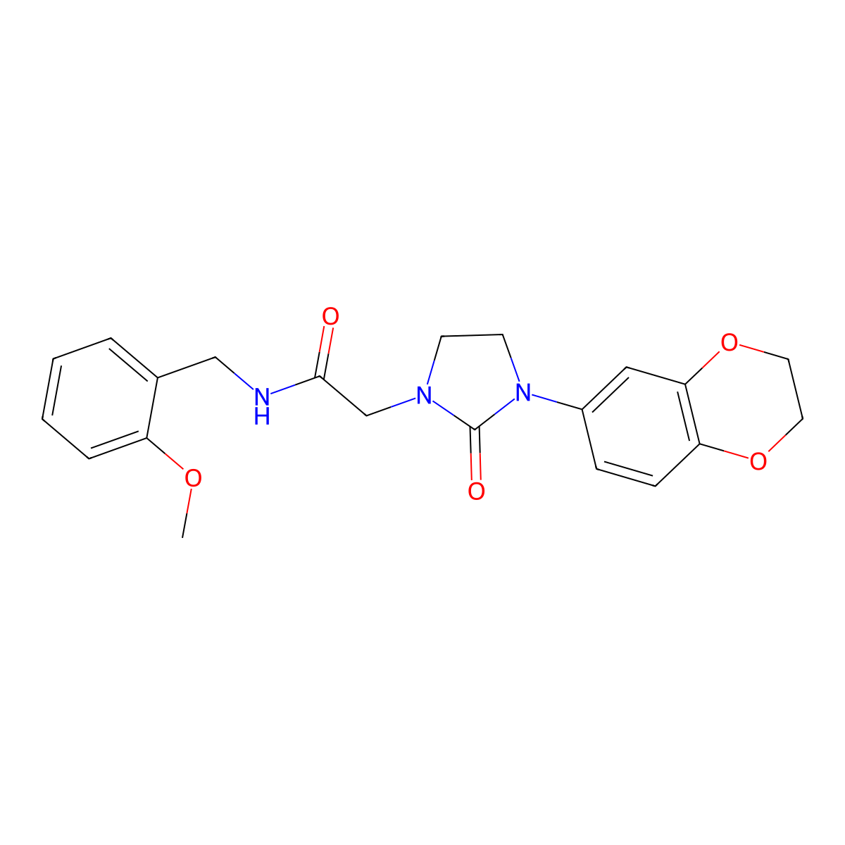2-(3-(2,3-dihydrobenzo[b][1,4]dioxin-6-yl)-2-oxoimidazolidin-1-yl)-N-(2-methoxybenzyl)acetamide molecular structure, CAS 1286697-70-8