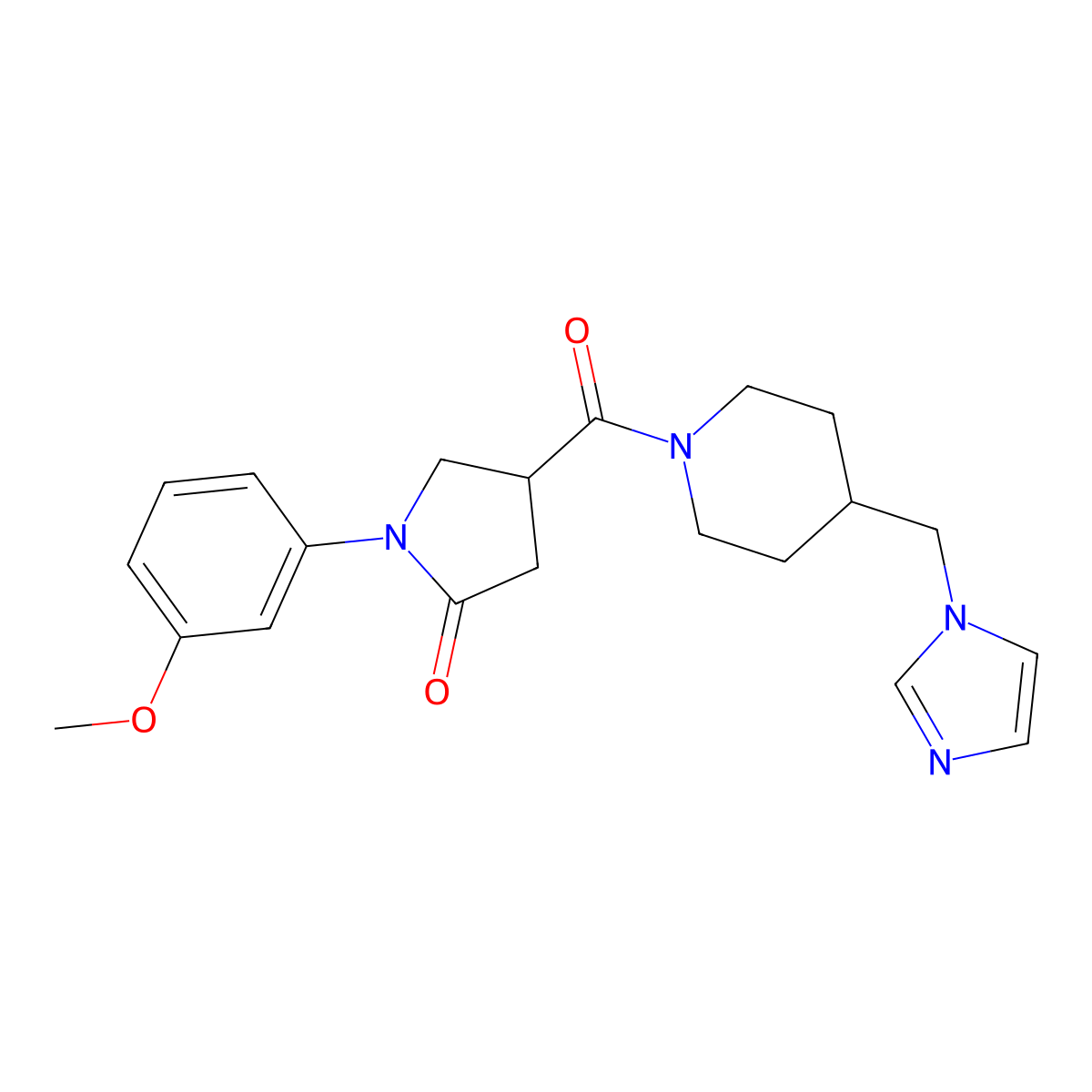 4-{4-[(1H-imidazol-1-yl)methyl]piperidine-1-carbonyl}-1-(3-methoxyphenyl)pyrrolidin-2-one molecular structure, CAS 1286697-89-9