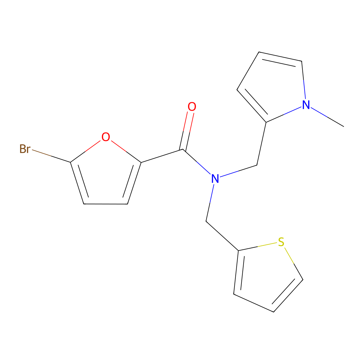 5-bromo-N-((1-methyl-1H-pyrrol-2-yl)methyl)-N-(thiophen-2-ylmethyl)furan-2-carboxamide molecular structure, CAS 1286697-92-4